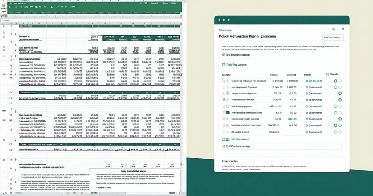 Rating engine spreadsheet comparison — commercial lines insurance quoting